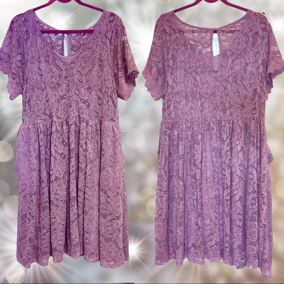 Torrid Purple Lace Skater Dress Size 1 1XL & 2 2XL New with tags - Picture 6 of 15